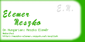 elemer meszko business card